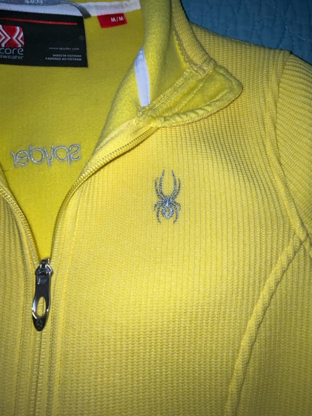 Spyder Women's Endure Full Zip Core Sweater Jacket In Bright Yellow Size Medium - Picture 3 of 12